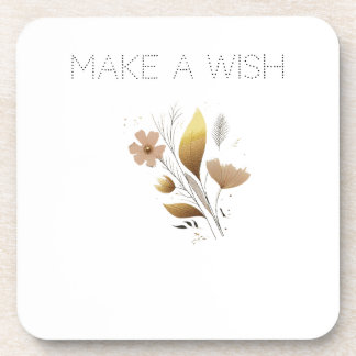 gold leaf floral minimal art coaster