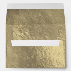 Gold Leaf Foil Look Modern Elegant Chic Wedding Envelopes