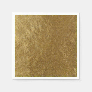 Gold Leaf Foil Look Modern Elegant Chic Wedding Napkin