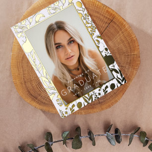 Gold Leaf Foil Press WildFlower Grad Announcement