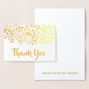 Gold Leaf Foil Thank You with Signature Card