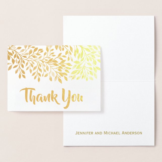 Gold Leaf Foil Thank You with Signature Foil Card (Display)