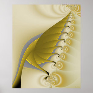 Gold Leaf Fractal Poster