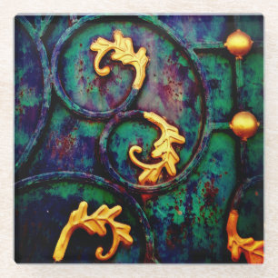 Gold Leaf Glass Coaster