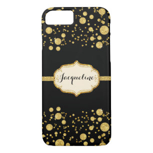 Gold Leaf Glitter Confetti Polka Dots Sparkle iPhone 8/7 Case