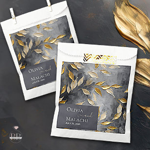 Gold Leaf Impasto Noir Favour Bags