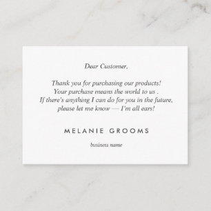 Gold leaf logo   Thank you for your purchase   Enclosure Card