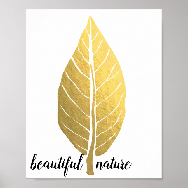 Gold leaf Nature Love Art Paint Poster (Front)