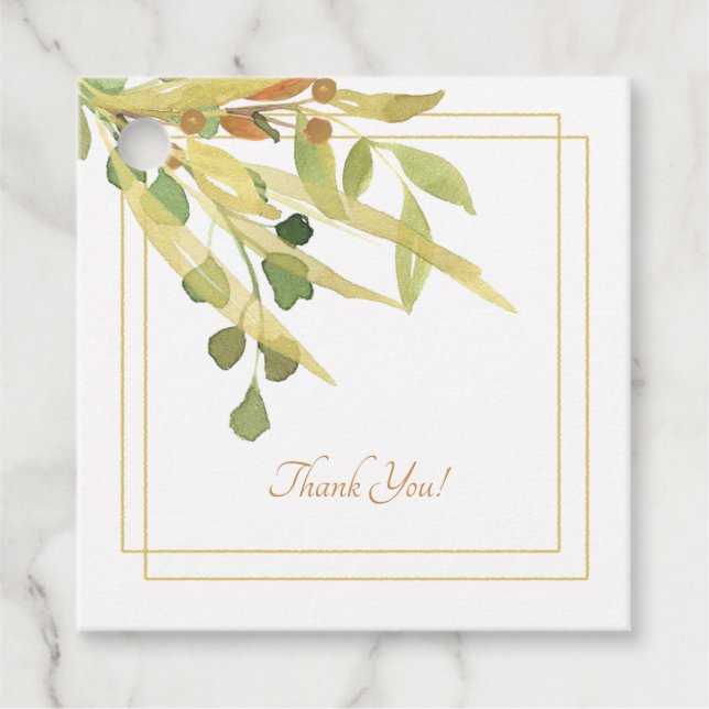 Gold Leaf Spray Gift Tags (Front)