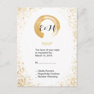 Gold Leaf Spray Invitation Postcard