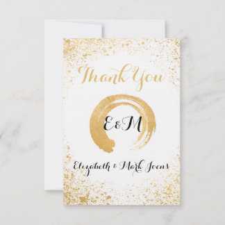 Gold Leaf Spry Thank you note card