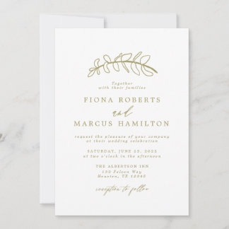 Gold Leaf Wedding Invitation