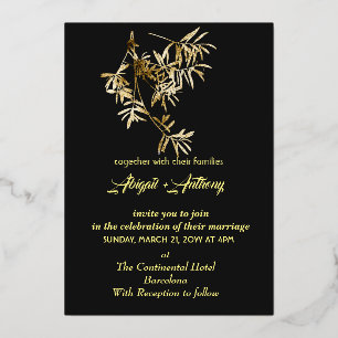 Gold leaf wedding modern minimalist