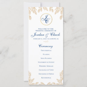Gold Leaf Wedding Program