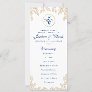 Gold Leaf Wedding Program