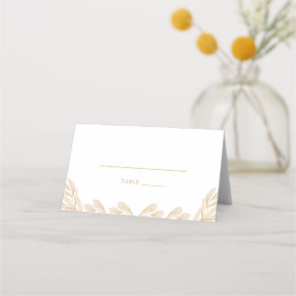 Gold Leaf Wedding Reception Place Card