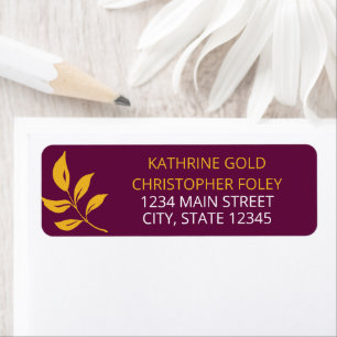 Gold Leaf Wedding Return Address