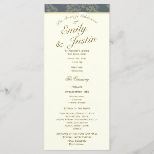 Gold Leaf Woodland Wedding Program Programme