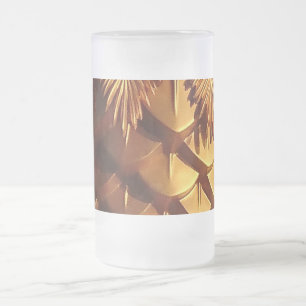 Gold Leafs Frosted 16 oz Frosted Glass Mug