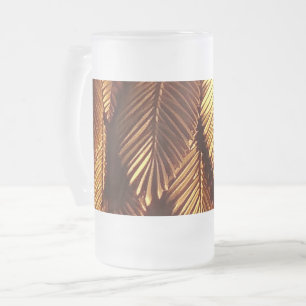 Gold Leafs Frosted 16 oz Frosted Glass Mug