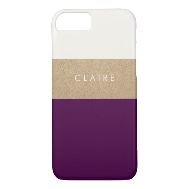 Gold leather and plum Case-Mate iPhone case (Back)