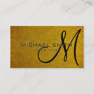 Gold leather business card