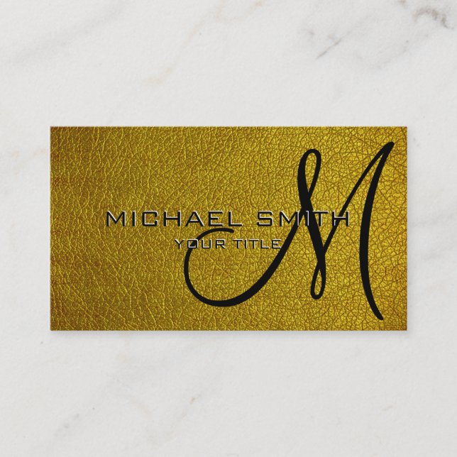 Gold leather business card (Front)