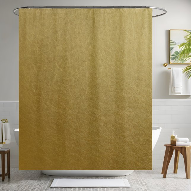 Gold Leather Shower Curtain