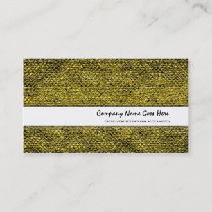 Gold leather snake skin fashion business card