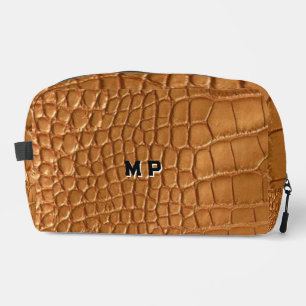 Gold leather texture luxury dopp kit