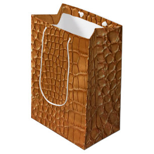 Gold leather texture luxury medium gift bag