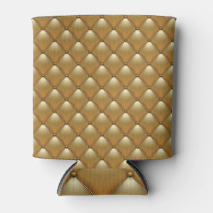 Gold leather upholstery, vintage sofa. can cooler
