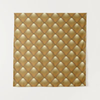 Gold leather upholstery, vintage sofa.