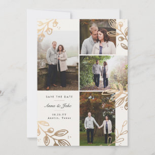 Gold Leaves 4 Photo Save the Date