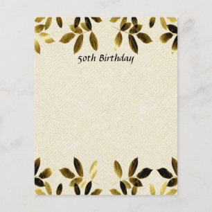 Gold Leaves 50th Birthday Two Sided Flyer