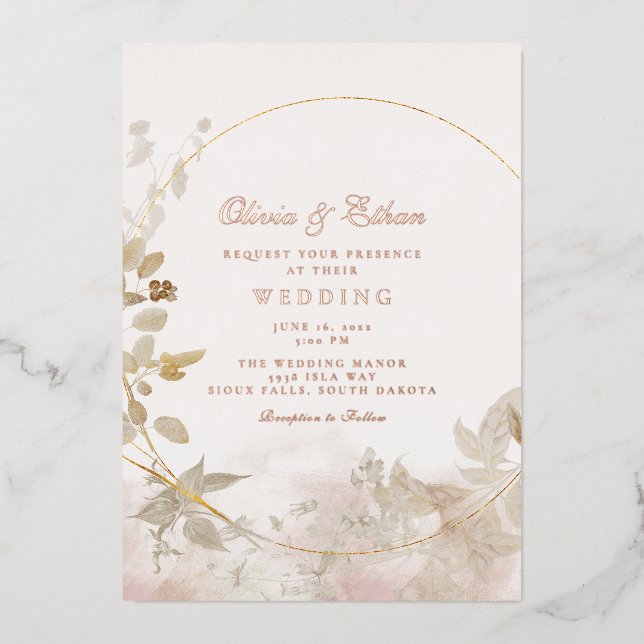 Gold Leaves and Frame Wedding (Front)