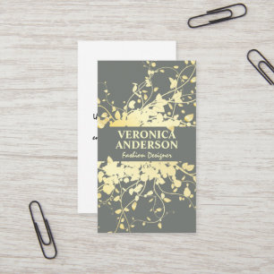 Gold Leaves and Vines Business Card