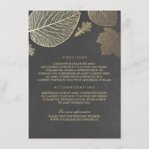 Gold Leaves Chalk Wedding Details - Information Enclosure Card