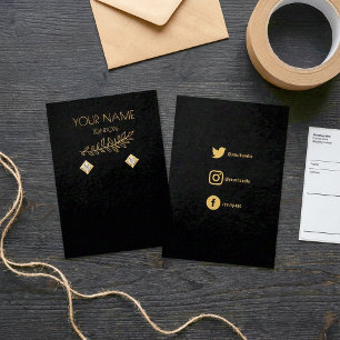 Gold leaves, earring display card