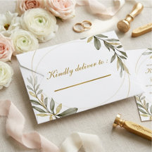 Gold Leaves Elegance Muslim Wedding Invite