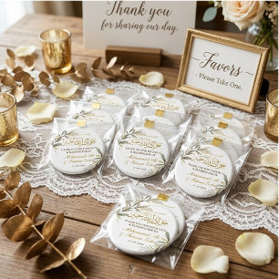 Gold Leaves Elegance Muslim Wedding Magnet