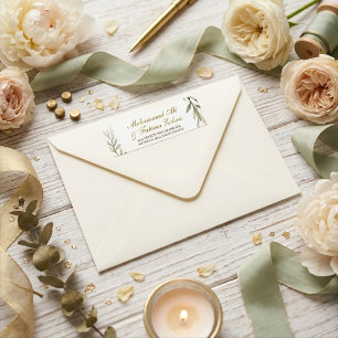 Gold Leaves Elegance Muslim Wedding return address