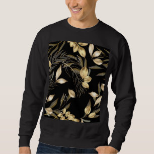 Gold Leaves: Exotic Botanical Seamless Sweatshirt