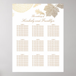 Gold Leaves Fall Wedding Seating Chart