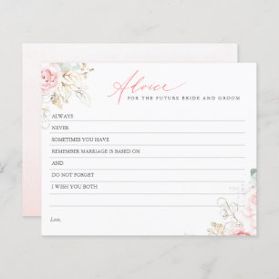 Gold Leaves Greenery Elegant Pink Advice Card