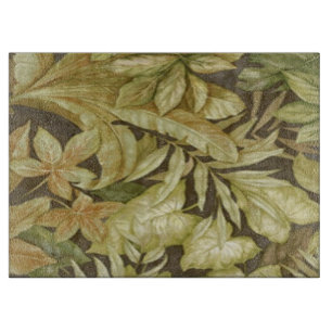 Gold Leaves On Black Cutting Board