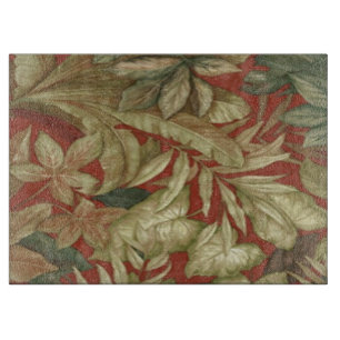 Gold Leaves On Red Cutting Board