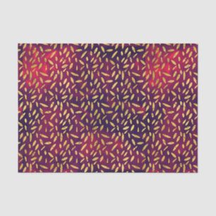 Gold Leaves on Smoky Burgundy & Purple tan Tissue Paper