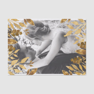 Gold Leaves Overlay Add Your Own Photo Tissue Paper