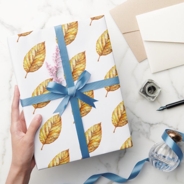 Gold Leaves Wedding Wrapping Paper (Gifting)